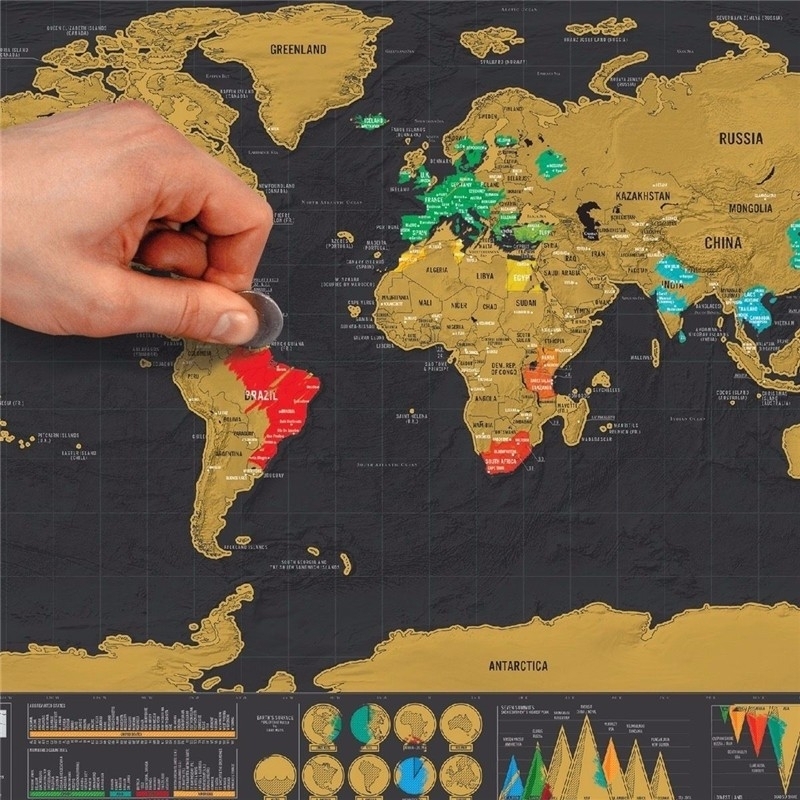 Carte du monde à gratter deluxe – L'avant gardiste