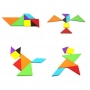 Tangram en bois multicolore