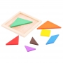 Tangram en bois multicolore