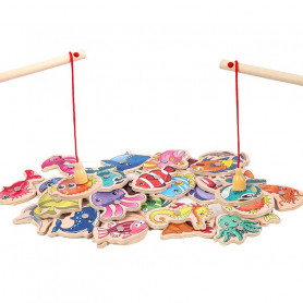 Jouet de pêche magnétique en bois enfants Puzzle voyage semblant jouet jouet  de bain cadeau pour