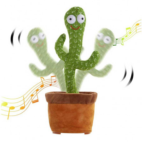 Cactus Qui Danse et Répète, Cactus Qui Parle Jouet Cactus avec Fonctions  D'Enregistrement, Répétition, Lumières, Apprendre à Parler